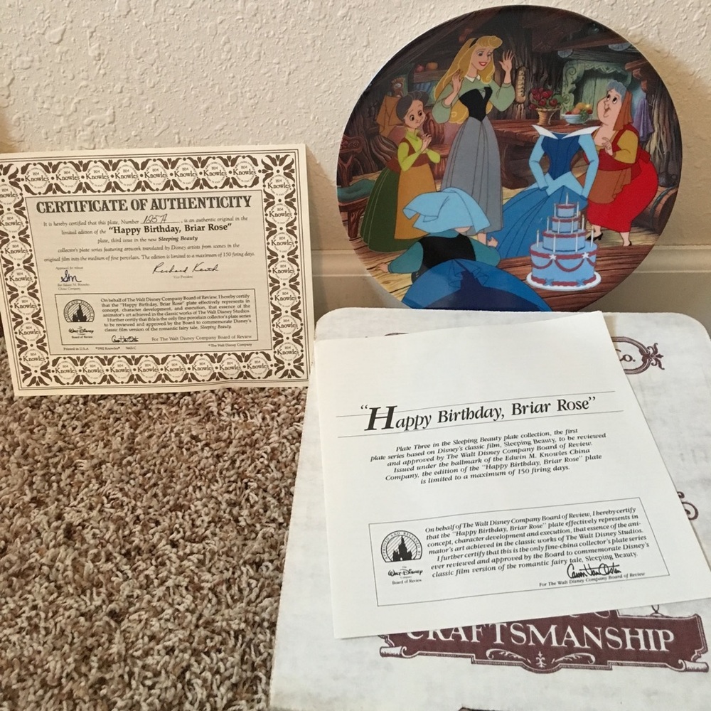 Sleeping Beauty plate “Happy Birthday Briar Rose”